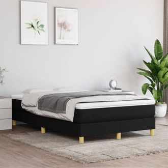 vidaXL Cama Box Spring Con Colch&oacute;n Tela Negro 120x200 Cm Vidaxl