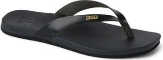 Reef Cushion Lune Flip Flop in Black/Black at Nordstrom, Size 5