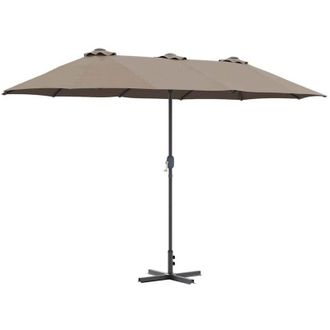 vidaXL Parasol De Jard&iacute;n Taup&eacute; 370 X 197 X 239 Cm Vidaxl