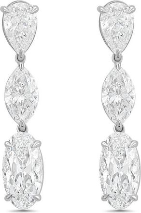 Diana M. Jewels 14kt White Gold 13cts Lab Grown Multi-shaped diamond Drop Earrings