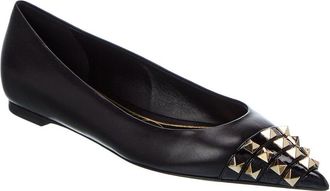 Valentino Rockstud Alcove Leather Ballerina Flat