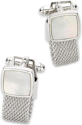 Paul Fredrick Mother Of Pearl Mesh Wrap Cufflinks