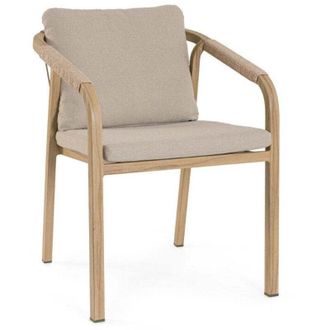 Decorspace Sedia Kalimera struttura in alluminio, struttura in corda di poliestere, ideale per interno ed esterno -Timber / Confezione da 1 pezzo