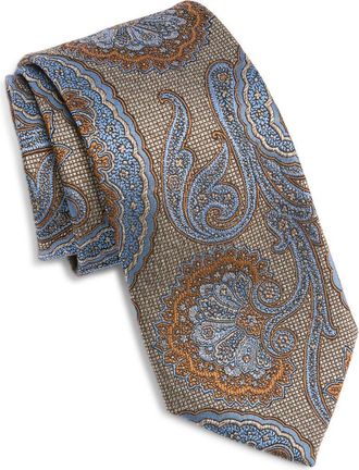 Nordstrom Paisley Silk Tie in Tan at Nordstrom