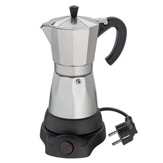 cilio Caffettiera Elettrica Cilio Classico, Diametro 11,5x25 Cm, 6 Tazze, Argento