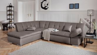 Domo Collection Ecksofa »Mona L-Form« wahlweise mit Bett- und Armlehnfunktion
