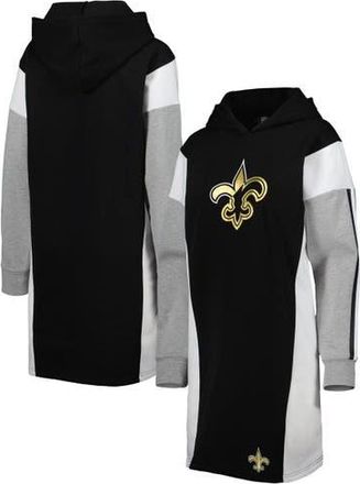 G-III 4Her by Carl Banks Womens G-III 4Her by Carl Banks Black New Orleans Saints Bootleg Long Sleeve Hoodie T-Shirt Dress at Nordstrom, Size Xx-Large