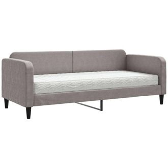 vidaXL Vidaxl - Sof&aacute; Cama Con Colch&oacute;n Tela Gris Taupe 80x200 Cm