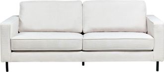 Beliani Sof&aacute; de 3 plazas 3 personas de tejido blanco