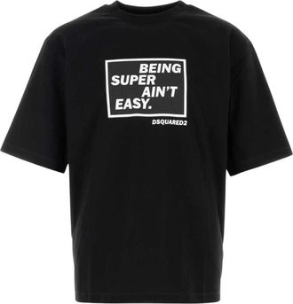 Dsquared2 Box Logo Grafisch T-shirt - Heren - T-shirts - Zwart - S - Katoen - Tops