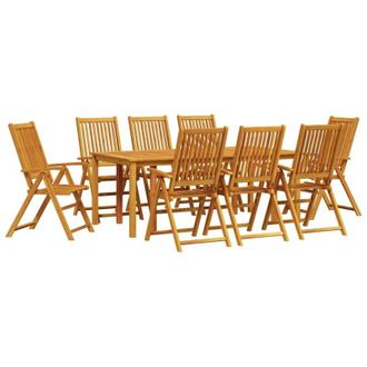 vidaXL Conjunto De Comedor De Jard&iacute;n 9 Pcs Marr&oacute;n Vidaxl