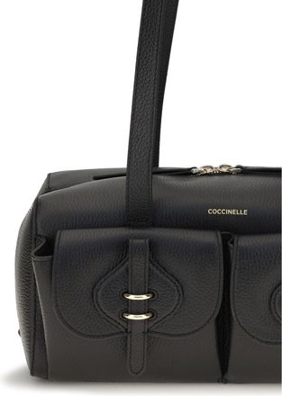 Coccinelle Womens Shoulder Bag Mavery Black Calf Leather