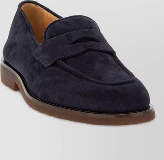 Brunello Cucinelli suede penny loafers