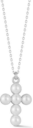 Glaze Jewelry Sterling Silver Pearl Cross Necklace