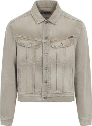 Tom Ford Washed Grey Logo Demin Jacket