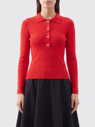 Ganni Polo in maglia di lana a coste con logo Butterfly