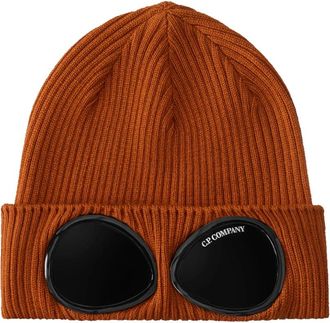 C.P. Company Wollen Gebreide Goggle Beanie Oranje - unisex - Hoeden - Oranje - M - Wol - Accessoires