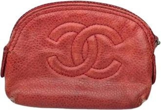 Chanel Pre-owned Clutches, female, Red, Size: ONE SIZE Pre-owned Leather Clutch