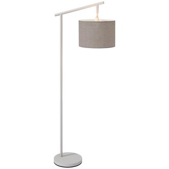 HOMCOM Modern Floor Lamps for Living Room with Rotating Lampshade - Standing Lamp for Bedroom - LED Bulb Included - Grey | TJ Hughes Brown