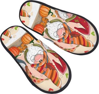 Generic Fuzzy Slippers Three Cute Cartoon Gnomes Home Slippers Washable Warm House Shoes For Travel Women Party M
