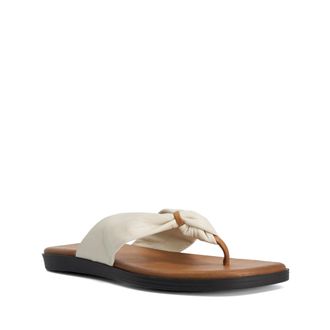 Dune London Womens Ladies Looks - Leather Toe Post Flip Flop Sandals - Beige - Size UK 3