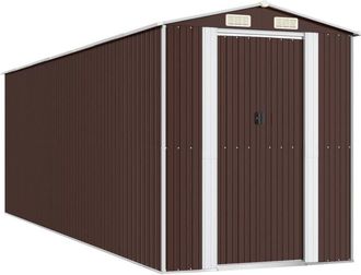 vidaXL Cobertizo Jard&iacute;n Acero Galvanizado Marr&oacute;n Oscuro 192x606x223 Cm Vidaxl