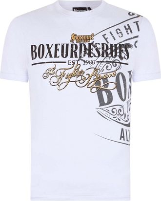 Boxeur Des Rues T-Shirt BOXEUR DES RUES BOXEUR DES RUES T-Shirt Printed Round Neck T-Shirt, Herren, Gr. XXL, weiss (wei&szlig;), Obermaterial: 95% Baumwolle CO. 5% Elasthan