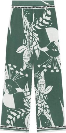 mare di latte Wijd uitlopende katoenen broek Aspen Green - Dames - Wijde Broeken - Veelkleurig - L - Katoen - Broeken