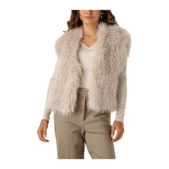 Beaumont Amsterdam Elegante Beige Blazer voor Vrouwen - Dames - Bodywarmers - Beige - L - Wol - Jassen