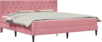 vidaXL Estructura De Cama Con Colch&oacute;n Rosa 180 X 200 Cm Terciopelo Vidaxl