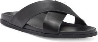 Blake McKay Jake Cross Strap Leather Sandal in Black at Nordstrom Rack, Size 12