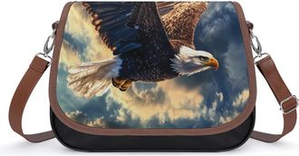 Generic Flying Ea-gles Crossbody Bags for Women Fashion Leather Shoulder Handbags With Adjustable Strap