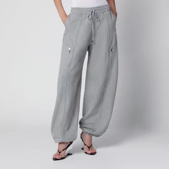 The Attico Pantaloni jogger lunghi in jersey di cotone grigio melange