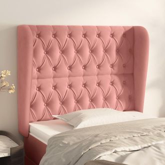 vidaXL Cabecero Con Orejas De Terciopelo Rosa 103x23x118/128 Cm Vidaxl