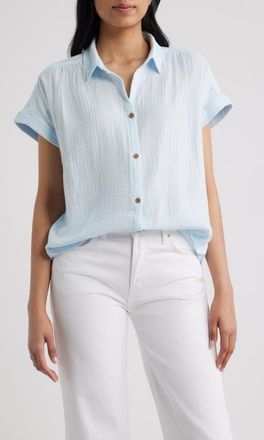 Beach Lunch Lounge Devin Gauze Shirt in Lullaby Blue at Nordstrom, Size X-Small