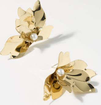 Simons Womens Half-flower large earrings