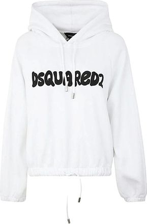 Dsquared2 Hoodies, female, White, Size: S Felpa