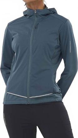 Salomon Light Shell Hooded Full Zip Jacket In Midnight Navy