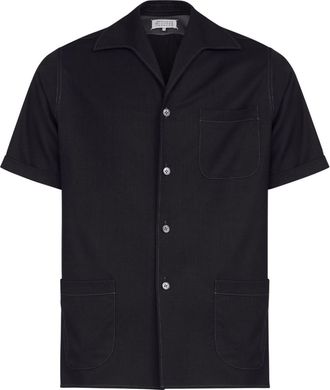 Maison Margiela short-sleeve wool shirt - men - Wool - 44 - Black