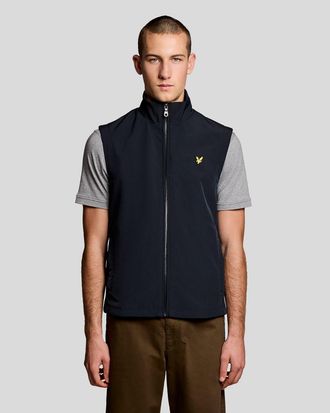 Lyle & Scott Mens Mesh-Back Softshell Gilet - Navy - Size X-Small