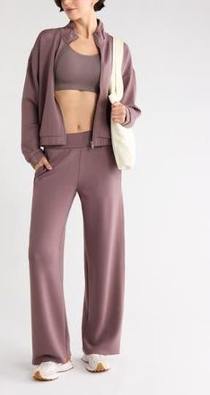 Zella Crossback Seamless Sports Bra in Grey Plum at Nordstrom Rack, Size Medium
