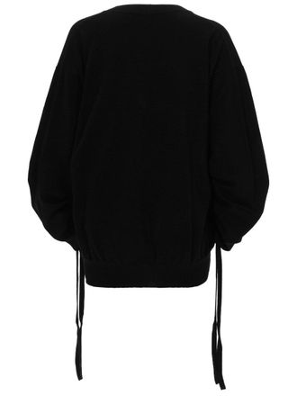 Nude V-Neck Cotton Sweater - Black