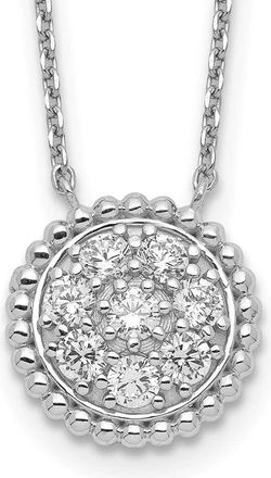 Diamond2Deal Sterling Silver 8 Stone CZ Round Necklace 18