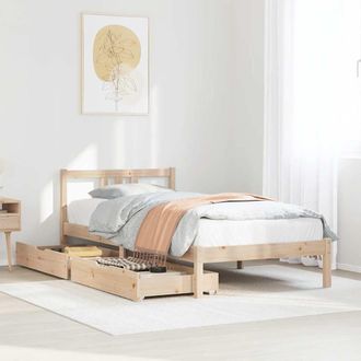 Berkfield Home Bed Frame without Mattress 90x190 cm Single Solid Wood Pine in Brown