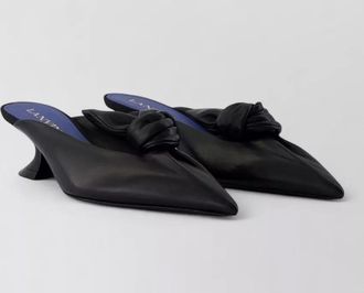 Lanvin leather kitten-heel pointed-toe mules