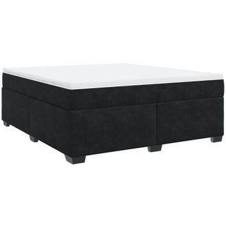 vidaXL Box Spring Bed with Mattress Black 180x200 cm Velvet vidaXL