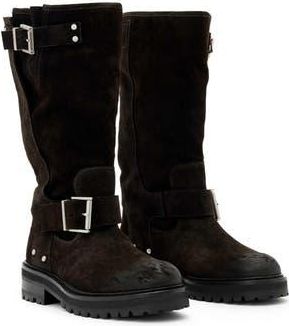 AllSaints Tay Moto Boot in Dark Brown at Nordstrom Rack, Size 8.5Us / 38.5Eu