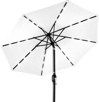 Best Choice Products 10ft Solar LED Lighted Patio Umbrella w/ Tilt Adjustment, UV-Resistant Fabric