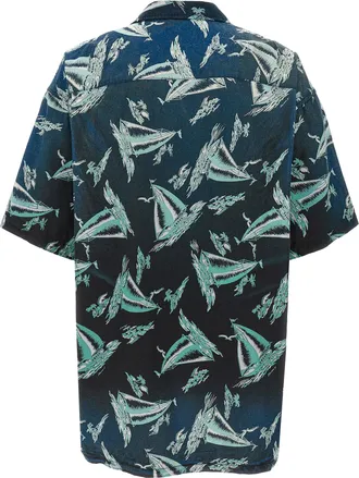 Miharayasuhiro Sailboat-Print Cotton-Blend Shirt - Black