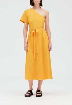 Claudie Pierlot Robe midi asym&eacute;trique jaune